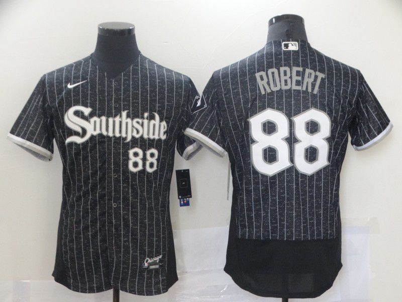 Men Chicago White Sox #88 Robert City Edition Black Elite Nike 2021 MLB Jerseys